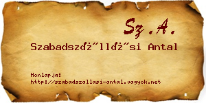 Szabadszállási Antal névjegykártya