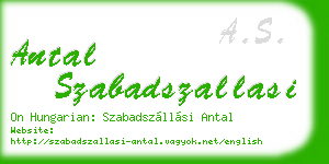 antal szabadszallasi business card