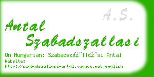 antal szabadszallasi business card
